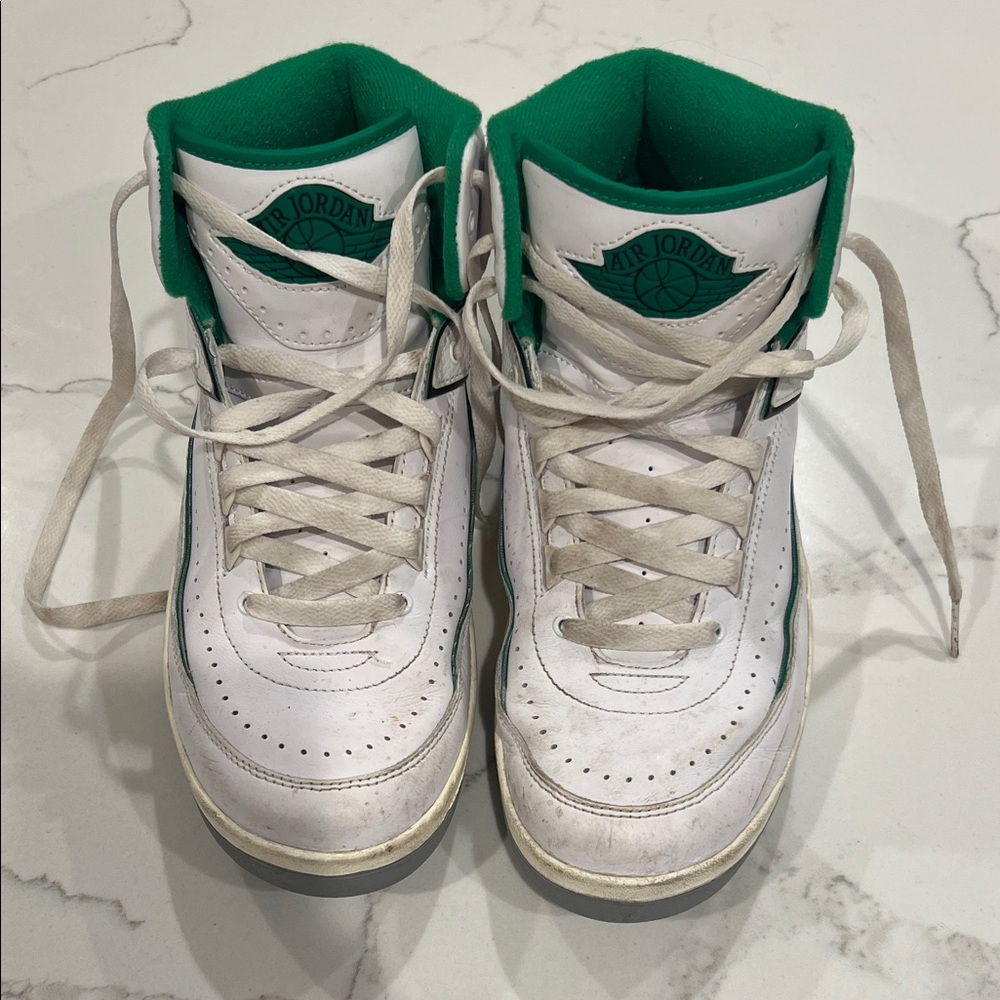 Nike Air Jordan White and Green Sneakers